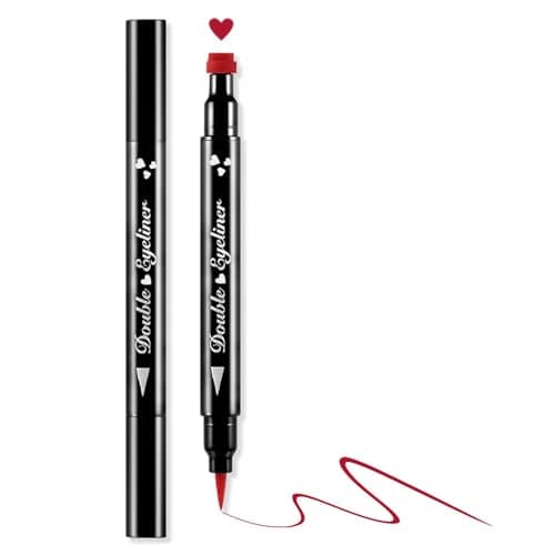 BINGBRUSH Double-head Liquid Stamp Eyeliner Pencil (03#Flower&Black) — 08#Heart Shape&Red