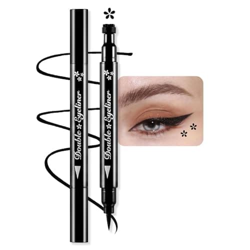 BINGBRUSH Double-head Liquid Stamp Eyeliner Pencil (03#Flower&Black)