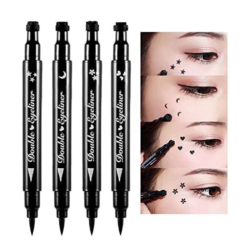 BINGBRUSH Double-head Liquid Stamp Eyeliner Pencil (03#Flower&Black) — black
