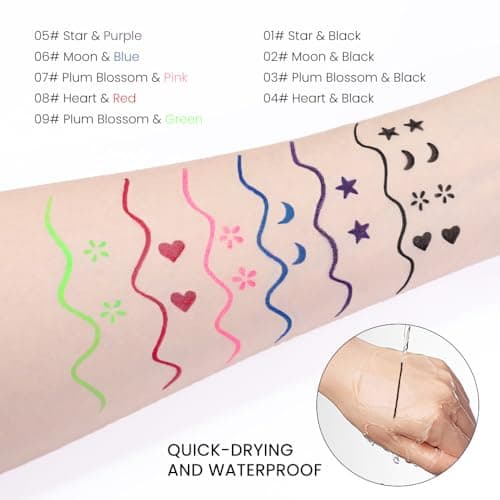 BINGBRUSH Double-head Liquid Stamp Eyeliner Pencil (03#Flower&Black)