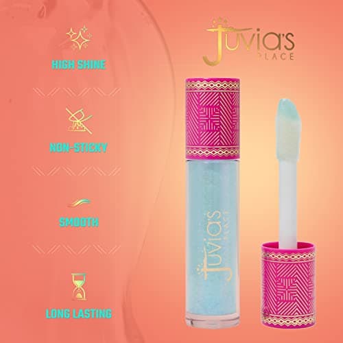 Juvia's Place High Shine Creamy Smooth Lip Gloss 16 oz, Flower Girl Non-Sticky Long Lasting Iridescent Clear Glow