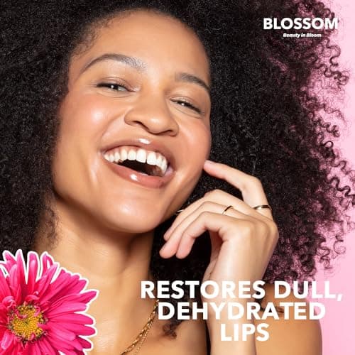 Blossom Moisturizing and Hydrating Shimmer Lip Oil with Real Flowers, Watermelon